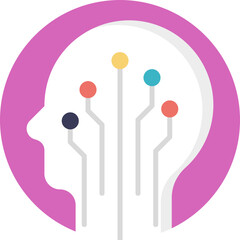 
Artificial intelligence flat vector icon, software agent 
