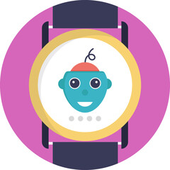 
A wrist watch, creative flat icon of robotic watch
