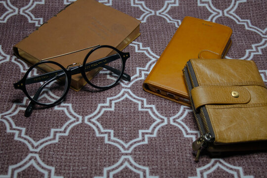 old glasses and book