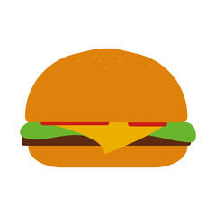 Isolated burguer for eat home activities icon- Vector