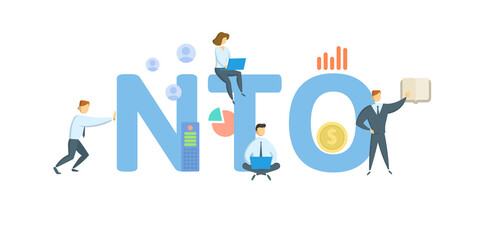 NTO, Notice to Owner. Concept with keywords, people and icons. Flat vector illustration. Isolated on white background.