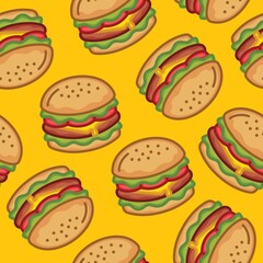illustration of seamless burger pattern cheese 
