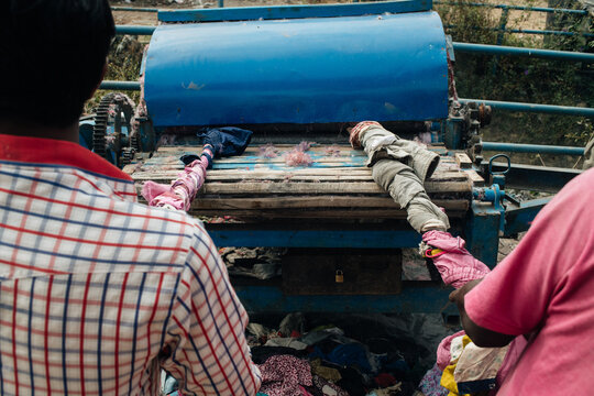 Recycling textile in Kathmandu, Nepal