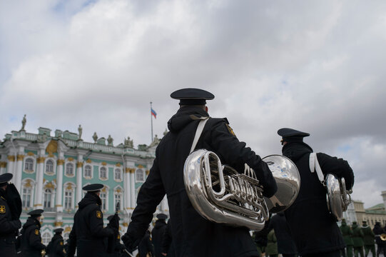 Military parade in Saint Petersburg.