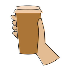 Isolated take coffee activity home with hands icon- Vector