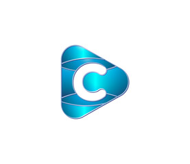 C Alphabet Modern Play Logo Design Concept