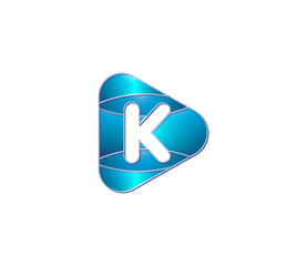 K Alphabet Modern Play Logo Design Concept