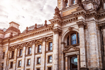 Fototapeta na wymiar Facade of the Reichstag building in Berlin