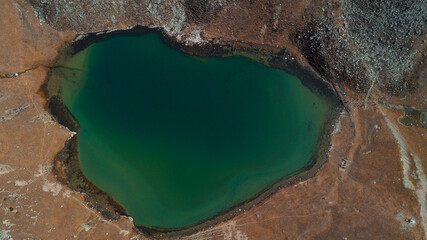 Ice lake on the trek around Annapurna mountain, Nepal