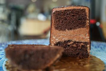 close up of chocolate cake