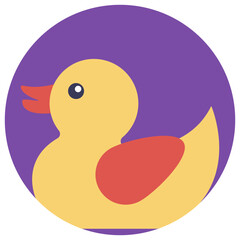 
Flat icon design of a rubber duck.
