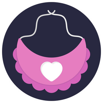 Flat Icon Design Of Baby Bib To Avoid Food Spilling