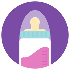Fototapeta premium Flat icon design of a feeding bottle 