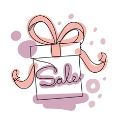 Abstract image with a black line of a gift.