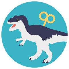 
Toy dinosaur for fun, flat vector icon 
