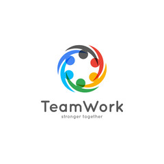 Teamwork icon business concept. Team work logo