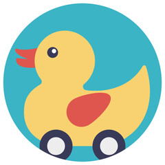 
Flat icon design of a rubber duck.
