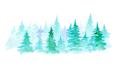 christmas trees in the snow