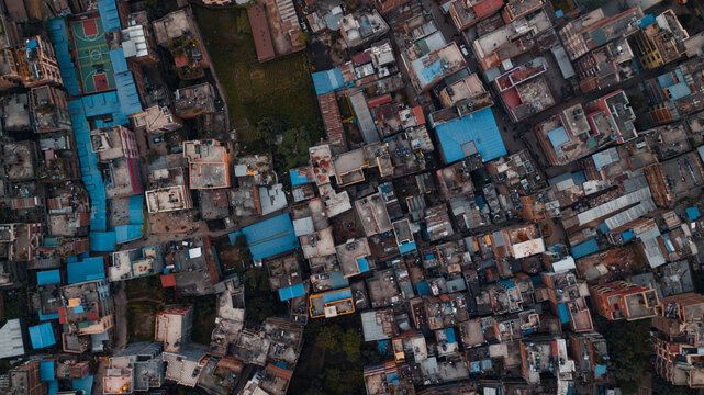 Kathmandu drone shot from above