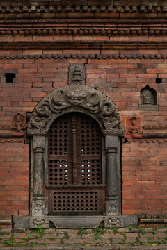 Door of a buddhist's temple in Kathmandu