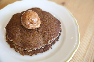 Buckwheat pancakes with cinnamon butter