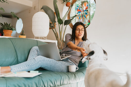 Young Woman Working From Home