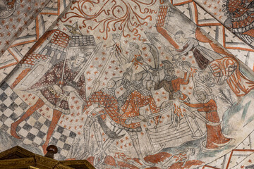 Ancient wall-painting depicting  the Kiling of the Children in Bethlehem © Stig Alenas