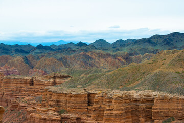 Castle valley and Charyn canyon in Kazakhstan an attraction for tourists	