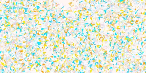 Light blue, yellow vector template with ice snowflakes.
