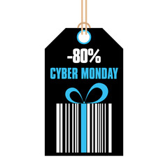 Cyber monday label. Special discount, offer and sale - Vector