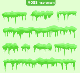set of moss on a green background