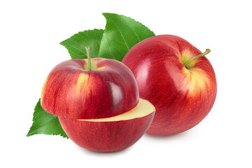 Red apple isolated on white background with full depth of field