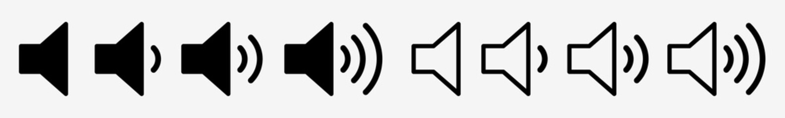 Sound Icon Set | Speaker Vector Illustration Logo | Audio Volume Icons Isolated Collection