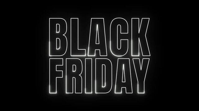 Black Friday sale light stock sign banner background graphic 4k resolution for promo video,concept of sale and clearance.