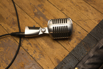 microphone on a stage