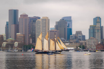 A Danish tall ship arrives in Boston