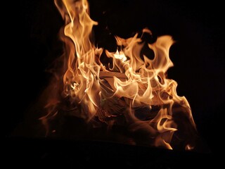 fire in the fireplace