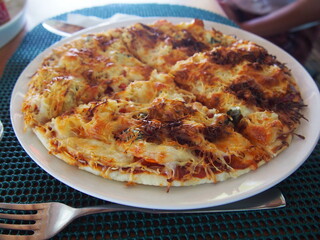 Tomato and cheese pizza, Pamilacan Island, Philippines