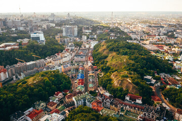 Aerial Panoramic view to the Andreevsky Descent