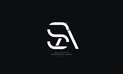 Letter SA Business Logo Design Alphabet Icon Vector Monogram