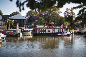 a houseboat on the river thames