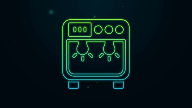 Glowing Neon Line Biosafety Box Icon Isolated On Black Background. 4K Video Motion Graphic Animation