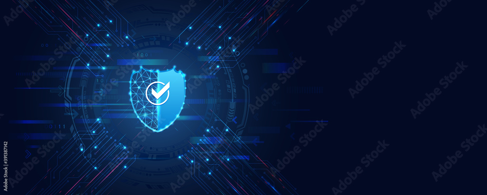 Poster Vector illustration of a data security services. Data protection, privacy, and internet security concept. Cybersecurity for business and internet project.