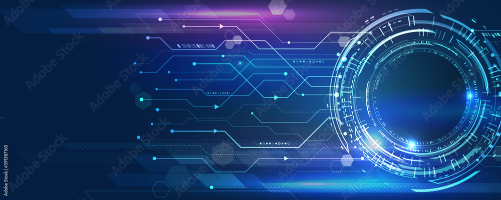 Aufkleber abstract technology background. futuristic digital innovation background. wide hi-tech communication