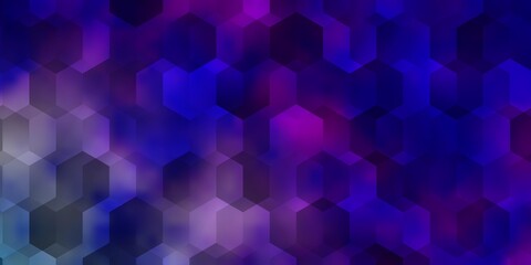 Obraz premium Light Pink, Blue vector backdrop with hexagons.