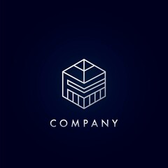 Obraz premium Geometrical Hexagon F Letter Logo Apartment Real Estate, Property, hotel and architecture business identity.