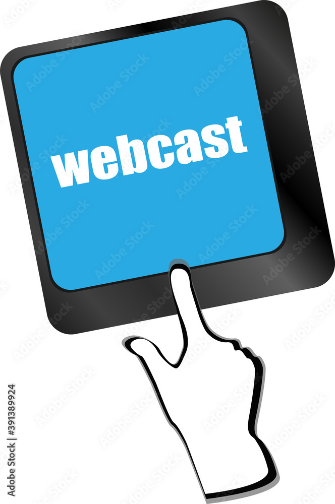 Poster keyboard key with webcast web button