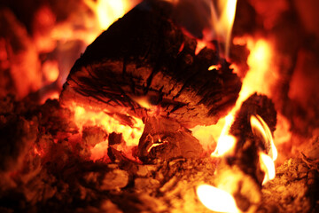 Burning fire wood. Background.