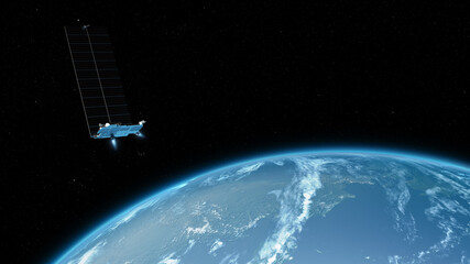 satellite orbiting the globe