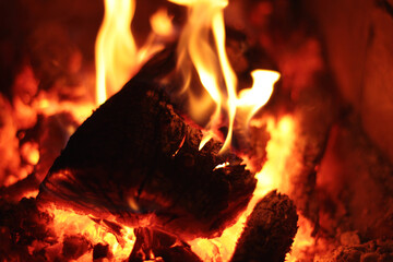 Burning fire wood. Background